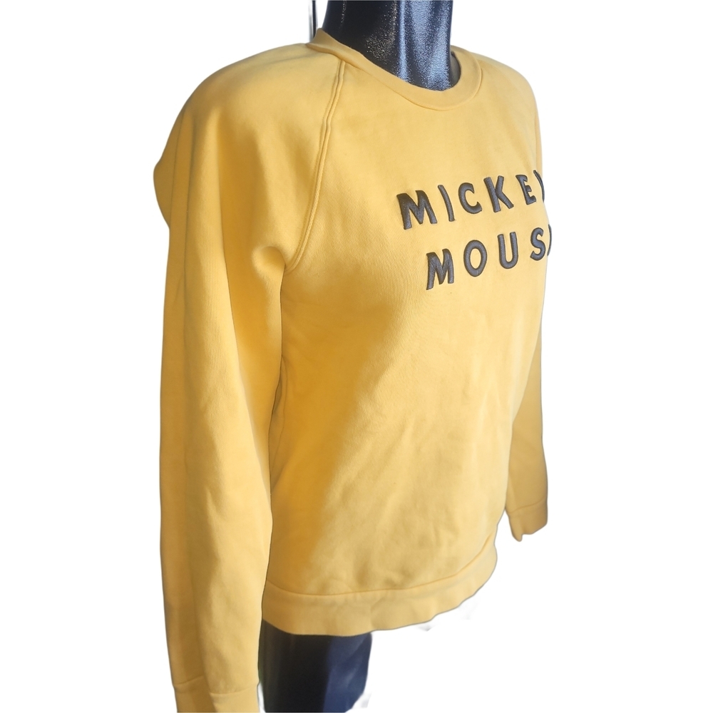 Frank And Oak Disney Collab Mickey Mouse Yellow Classic Sweatshirt Size S - Picture 2 of 7